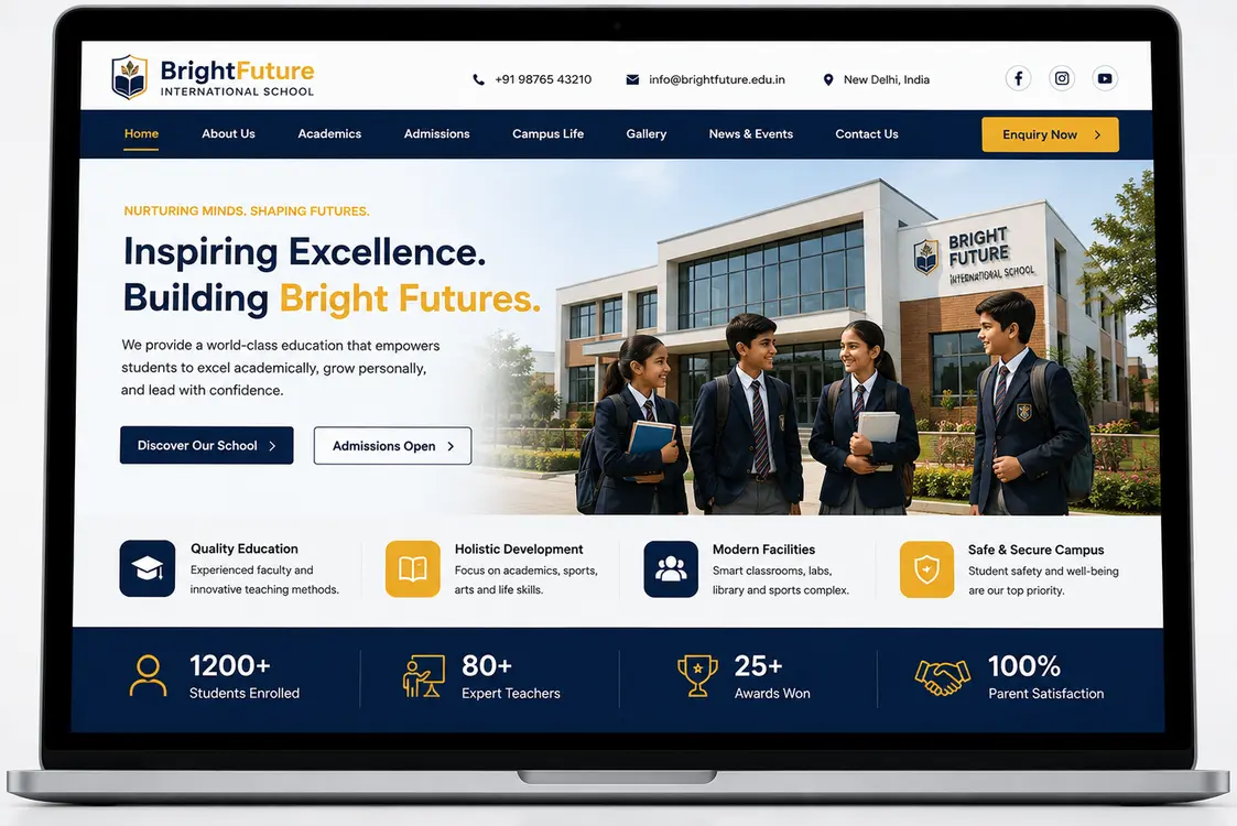Education website redesign example